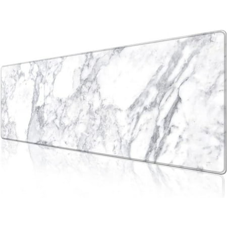 Desk Pad Protector Mouse Pad with Non-Slip Rubber Base Textured & Waterproof Mousepad with Stitched Edges Large Desk mats for Computers Laptop Gaming Office & Home 31.5 x 11.8 in Green Leaves