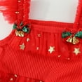 thumbnail image 5 of FAOWME Big Child Girls Christmas Dress Fly Sleeve Star Print Mesh Comfortable Fashion Tutu Dresses For Holiday Party Red 4-5 Years, 5 of 7