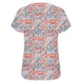 thumbnail image 5 of SMihono Hauts pour Femmes Été Mode Décontractée Col Montant Imprimé Pétale Manches Courtes - T-Shirts Grande Taille, 5 of 5