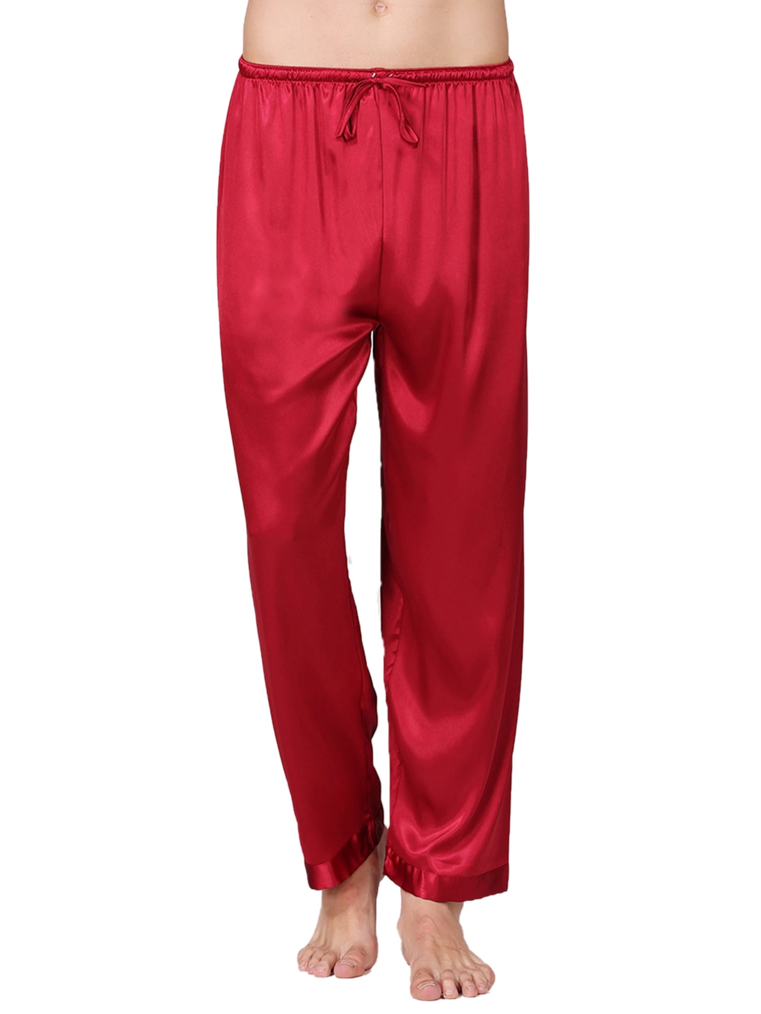 Mens Silk Satin Pajamas Pyjamas Pants Sleep Bottoms Nightwear Sleepwear Trousers