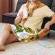thumbnail image 5 of Balery Plump Sunflower And Sketch Pantalones cortos de pijama de punto de algodón para hombre con cinturilla y bolsillos-X-Large, 5 of 6