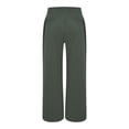 thumbnail image 4 of Outfmvch Flowy Pants for Women Wide Leg Linen Pants High Waisted Linen Pants Women Linen Palazzo Pants for Women Baggy Linen Wide Leg Beach Pants Women' S Culottes Flowy Lounge Trousers Green S-3XL, 4 of 5