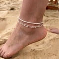 thumbnail image 3 of CFIOZYOS Silver Ankle Bracelets for Women: Dainty Layered Waterproof Anklet for Women Adjustable Womens Anklet Set Stackable Figaro Beaded Cuban Link Anklets Beach Jewelry for Women, 3 of 16