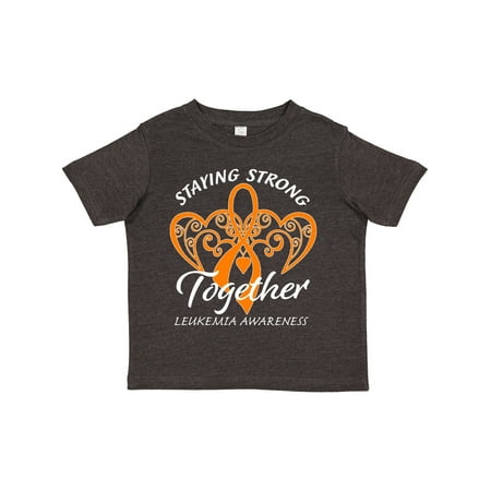 

Inktastic Leukemia Awareness Staying Strong Together and Orange Ribbon Gift Toddler Boy or Toddler Girl T-Shirt