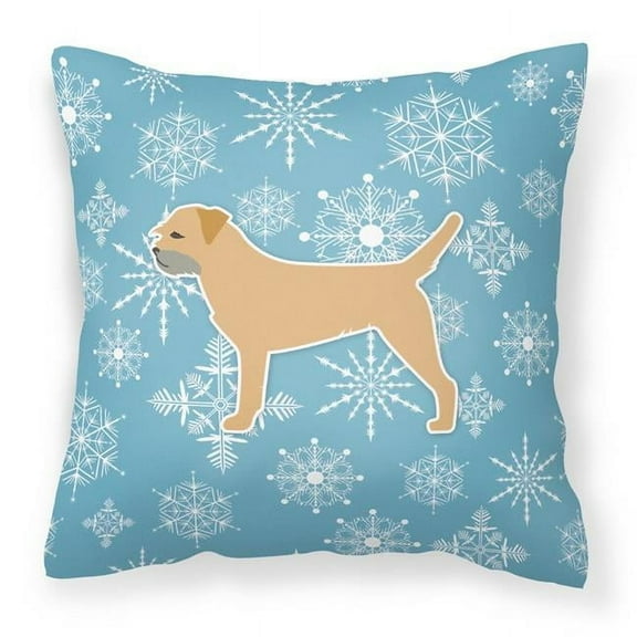 Winter Snowflake Dog Profile Art Fabric Decorative Pillow