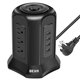 BEVA Power Strip Tower Surge Protector Flat Plug Desktop Charging