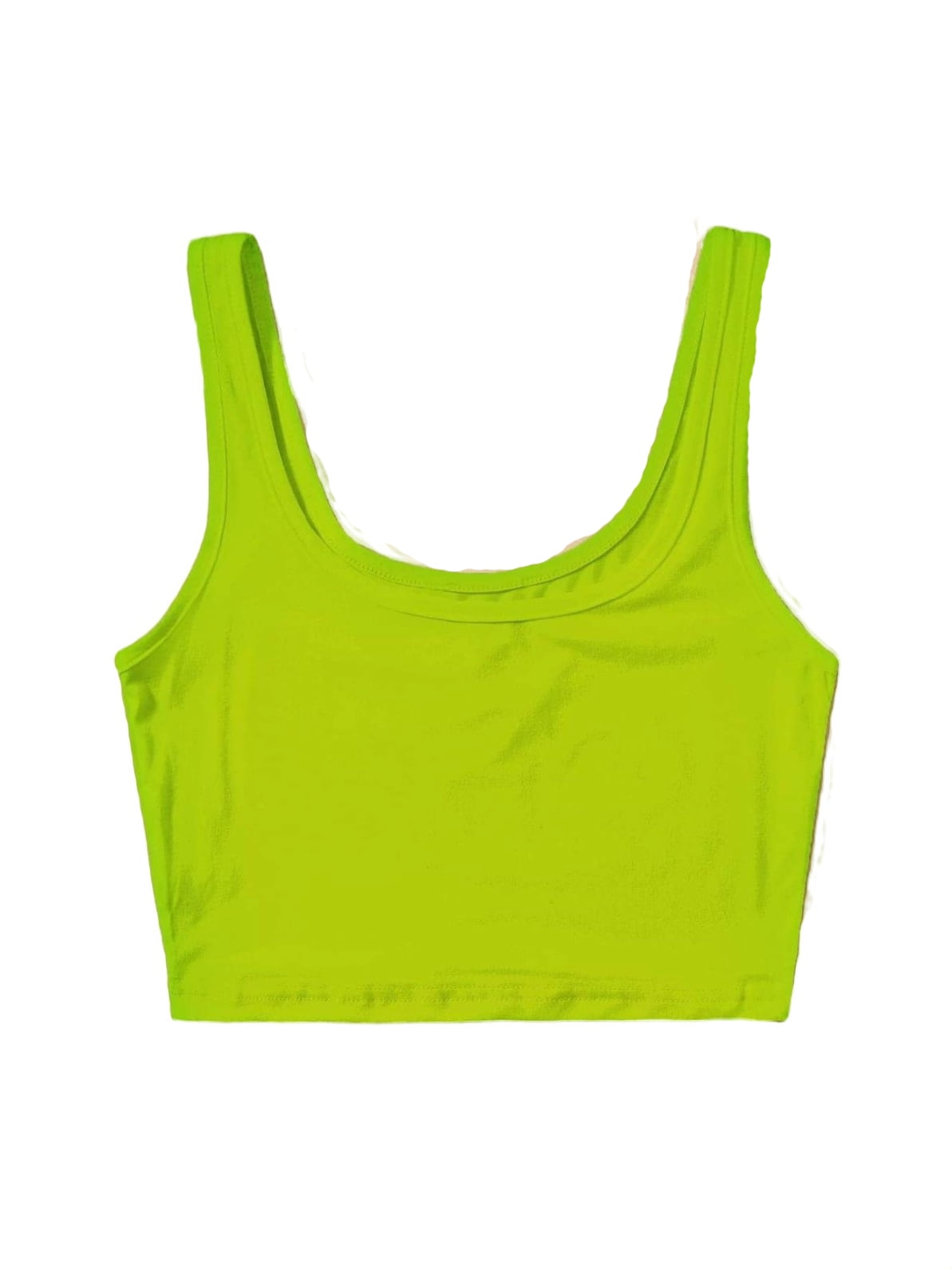 neon green crop tank top