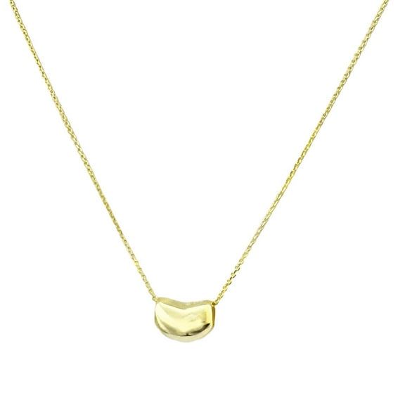 Sterling Silver Gold-Plated Kidney Bean Pendant Necklace with 22" Chain