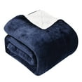 thumbnail image 1 of Soft Luxury Throw Blanket, Flannel Fleece Fuzzy Reversible Sherpa Blanket, 1 of 8