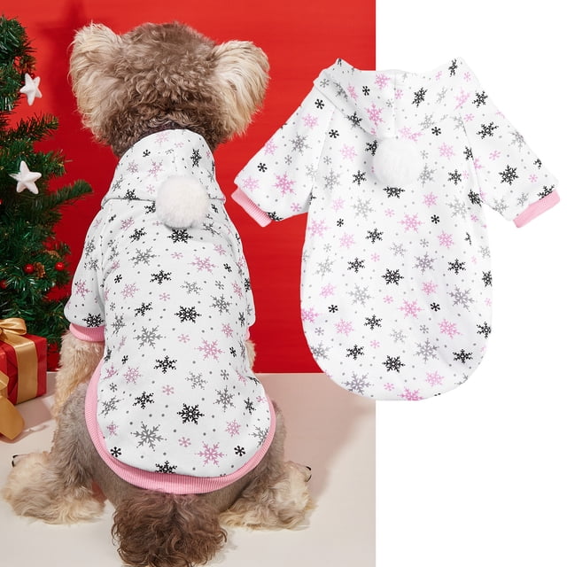 Unbranded Christmas Hooded Sweatshirt W/ Fur Ball, Gingerbread Man/Tree/Snowflake/Penguin Print, Warm, Multiple Colors, S/M/L