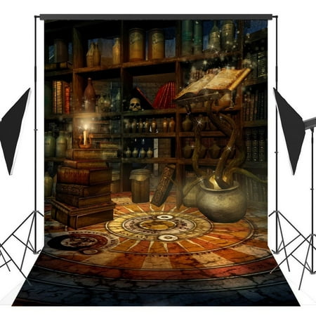 Image of GreenDecor 5x7ft Halloween Horror Nights Skeleton Fantasy Castle Costume Party Masquerade Series Photo Backdrops Studio Background Studio Props
