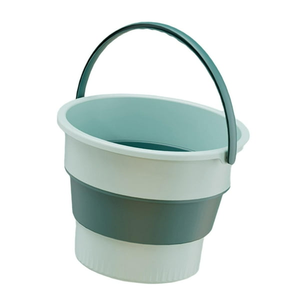 Cubo plegable Cesta práctica Fácil de limpiar Multiusos Ligero Limpieza verde