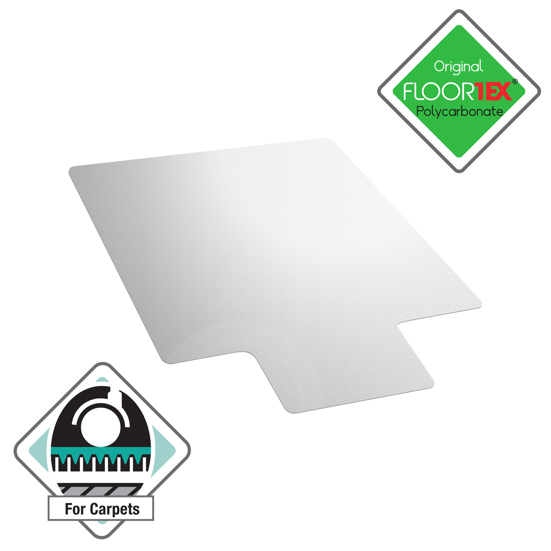 Ultimat® Polycarbonate Lipped Chair Mat for Carpets up to 1/2" - 48 x 53" - image 3 of 13