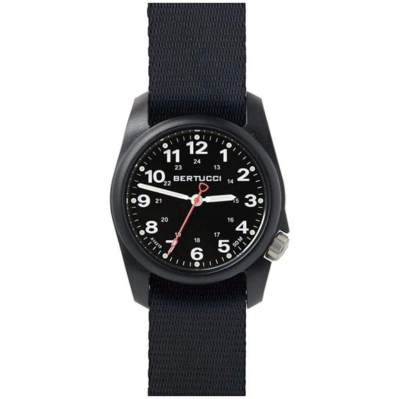 Bertucci A-1R Black Nylon Strap 36mm Black Dial Field Comfort Watch