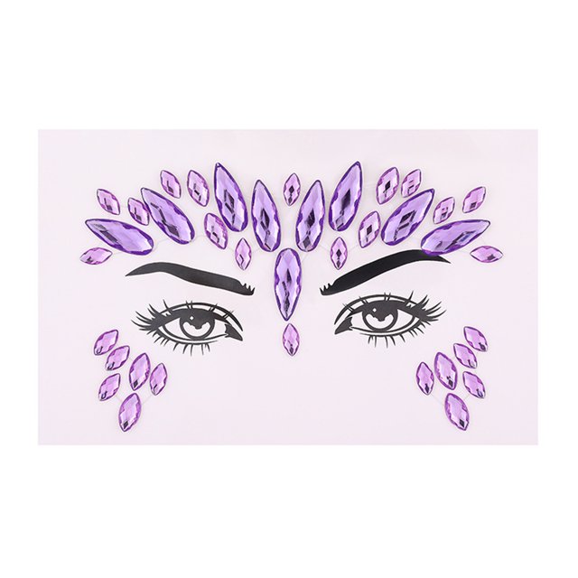 Rhinestone Face Decoration Sticker Crystal Rhinestone Decorative Sticker Eye Makeup Accessories Face Jewels Rhinestone Stickers