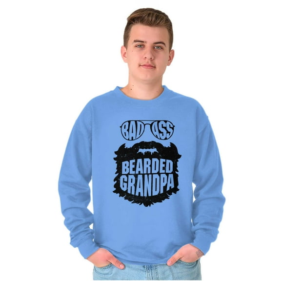 Baddie Bearded Grandpa Cool Funny Men's Big & Tall Crewneck Sweatshirt Brisco Brands 2X