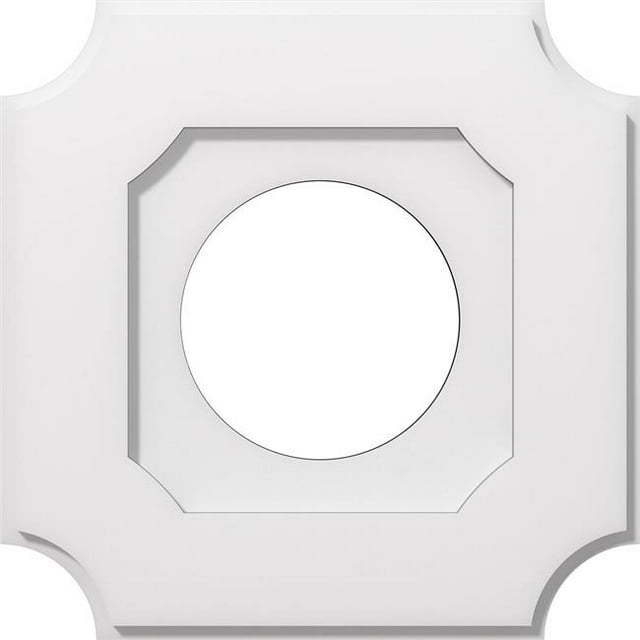 Ekena Millwork CMP16LE-07000 16 Po OD x 7 Po ID Carré Locke Architectural Grade PVC Contemporain Médaillon de Plafond