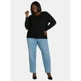 thumbnail image 2 of Terra & Sky Women's Plus V-Neck Pointelle Knit Sweater, Midweight, Sizes 1X-5X, 2 of 5