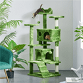 thumbnail image 3 of Alden Design Upholstered 6-Level 54" Cat Tree with 2 Condos, Green, 3 of 10
