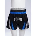 thumbnail image 5 of Nyeemya Boys Metallic Kickboxing Trunks Side Split Satin Boxing Shorts for Combat Fighting Training Blue&Silver 10, 5 of 6