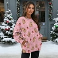 thumbnail image 3 of Xoenoiee Pink Capybara Strawberry Bow Dot Print Oversized Sweatshirts Fleece Hoodies 2025 Trendy Long Sleeve Pullover Tops Y2k Fall Outfits with Pockets for Women, Size S, 3 of 7
