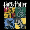 thumbnail image 2 of Girl's Harry Potter Four Hogwarts Houses Collage Graphic Cropped T-Shirt Black Large, 2 of 3