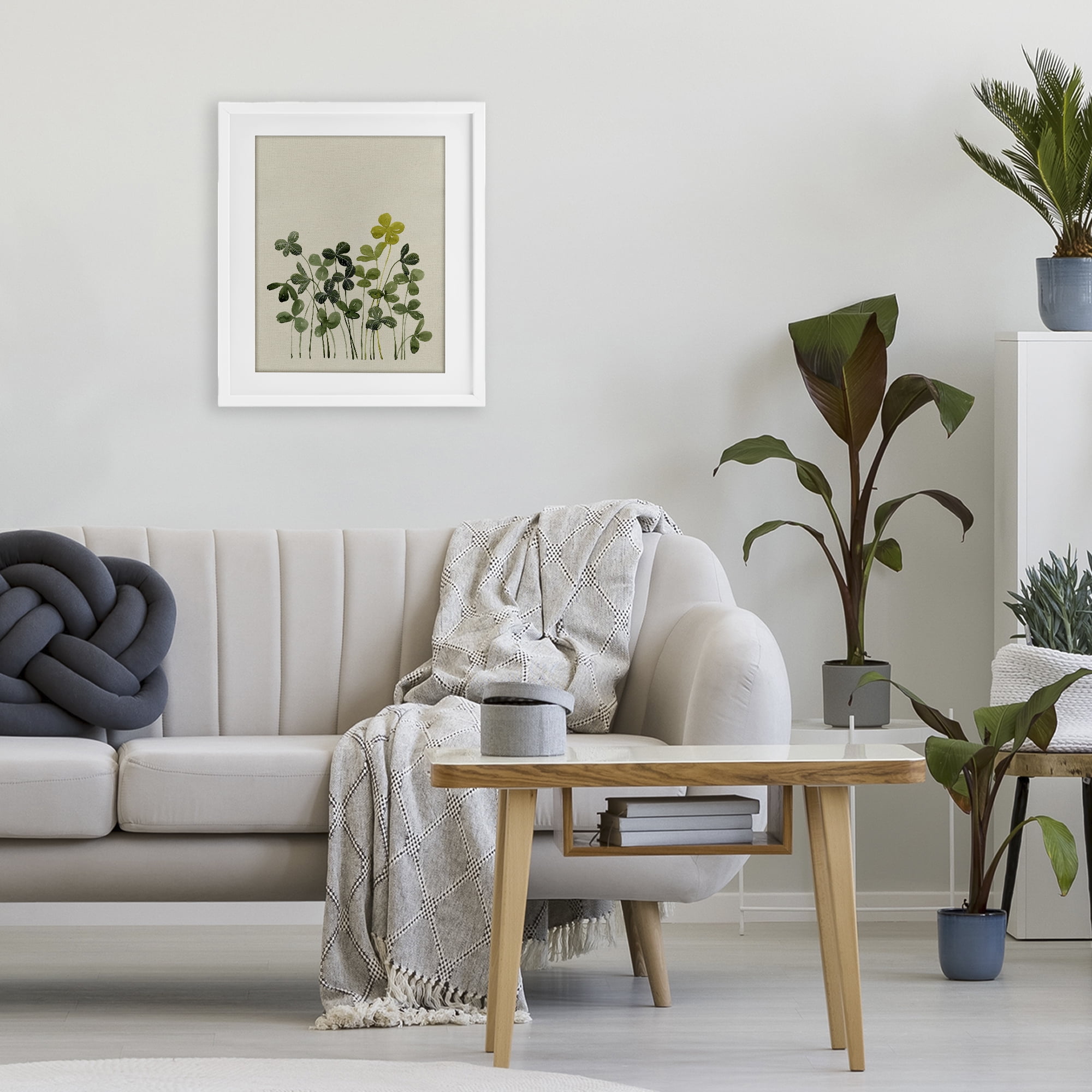 Hidden Gems Botanicals White Framed Print Under Glass, design by Grace Popp