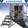 thumbnail image 4 of 2/3/4 Step RV Handrail Stairs Heavy Duty, Portable Foldable Mobile Home Steps with Anti Slip Tape, Detachable Ladder for Travel Trailer Camper Hot Tub Pool, Single/Double Rail, Black, 4 of 8