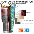thumbnail image 7 of 30oz Red Black Camo Classic Pattern Tumblers Stainless Steel Tumbler with Lid and Straw,Vacuum Insulated Double Wall Travel Tumbler Cups Mug with Cleaning Brush for Coffee,Tea, 7 of 7