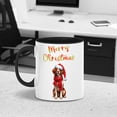 thumbnail image 4 of Merry Christmas Brittany Spaniel Enjoys Woofmas Winter Xmas Holiday 11oz Accent Two-tone Mug Brittany Dog Lover Gifts Idea Coffee Tea Cup - 02022, 4 of 5