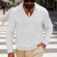 thumbnail image 1 of pstuiky Camisas suaves de manga larga para hombre, Blusa informal de manga larga con cuello en V y solapa para hombre, de color liso Tops casuales para hombres xxxl, 1 of 6