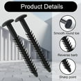 thumbnail image 3 of 12pcs Vinyl Shutter Fasteners, 3in Plastic Shutter Screws for Windows Reverse Barb Exterior Spike Loks Pin Easy Installation Quick Window Blind Fasteners (Black), 3 of 7