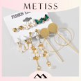 thumbnail image 3 of Juego De Pendientes De metal Escarchado Metiss Con Perlas, 3 of 4