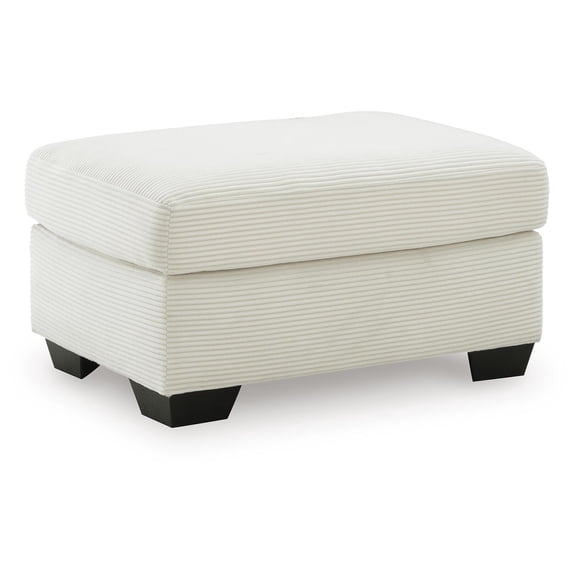 Signature Design by Ashley Ammon Ottoman, Corded Polyester Upholstery, Ivory
