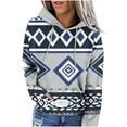thumbnail image 5 of Aboser Ethnic Aztec Hoodies for Women Retro Geometric Graphic Sweatshirt with Pocket Western Tribal Hooded Shirts Loose Long Sleeve Hoodie, 5 of 7