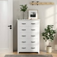 thumbnail image 4 of Costway 5 Drawer Chest Storage Dresser Tall Cabinet Organizer Bedroom Hallway White, 4 of 10