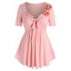 thumbnail image 1 of Talla grande encaje hacia arriba camiseta adornada floral Rosegal  Camisetas tallas grandes, 1 of 5