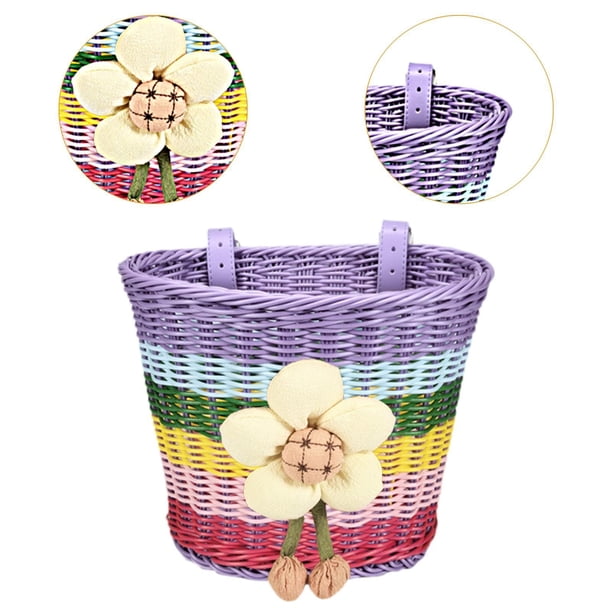 Panier de vélo pour enfants, panier de vélo pour filles et garçons, panier de guidon avant de vélo avec couvercle et bandoulière Panier de vélo pour enfants, panier de vélo pour filles et garçons, panier de guidon avant de vélo avec couvercle et bandoulière