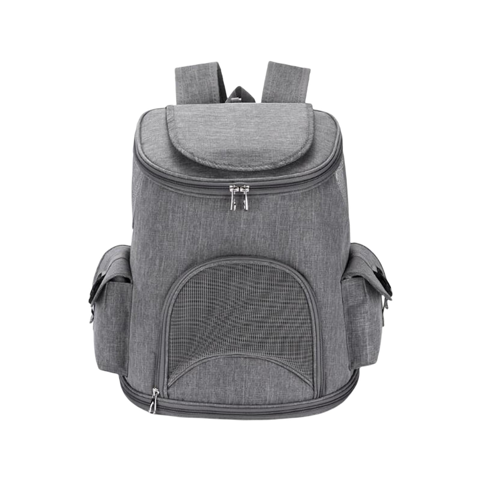 Fzaqwen Pet Carrier Backpack Adjustable Strap 2 Side Bags Carrying Bags Dog Carriers Pet Grey 14lb