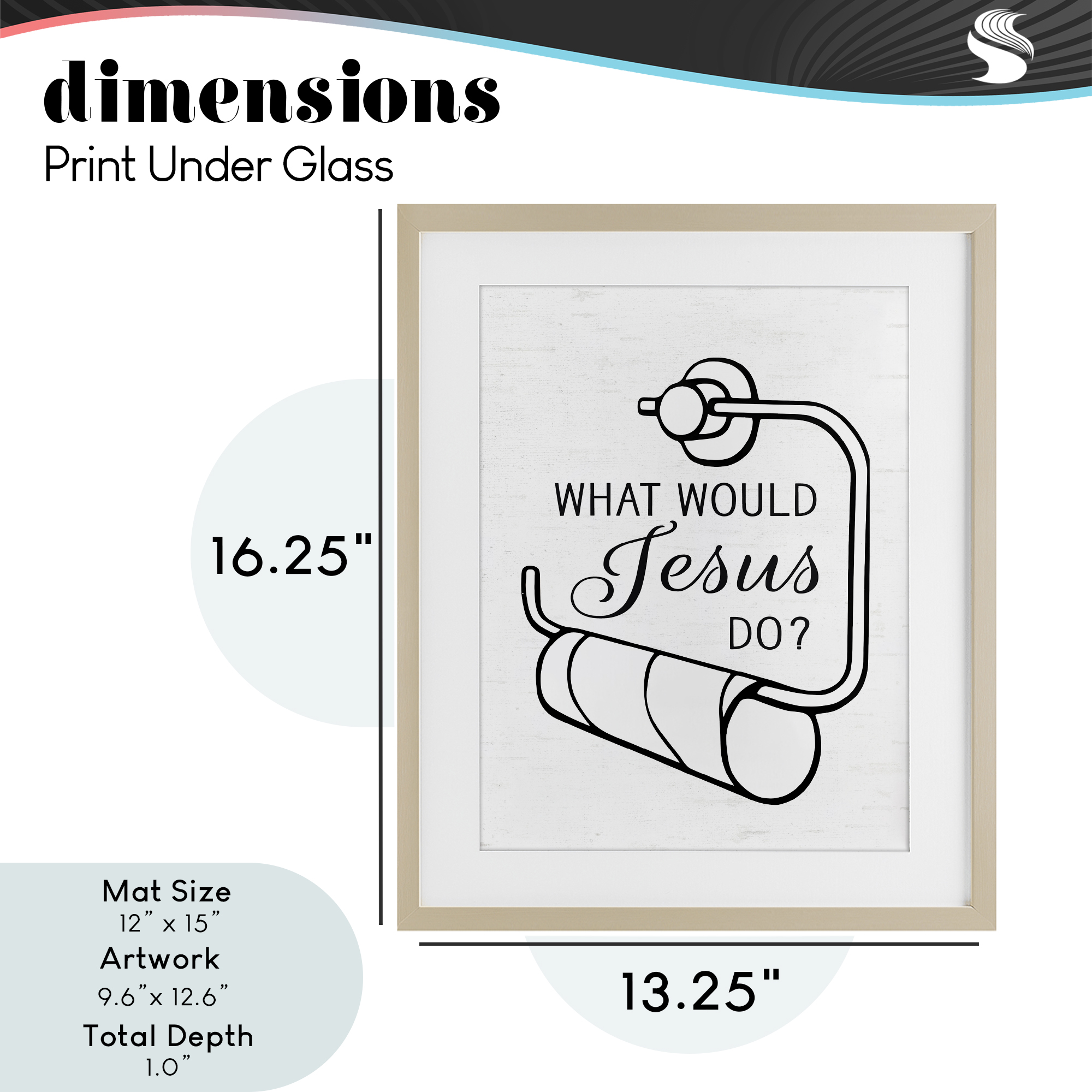 What Would Jesus Do Toilet Paper Birch Framed Print Under Glass, design by Lettered and Lined