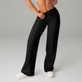 thumbnail image 6 of Hurxie Wide Leg Pants for Women High Waisted Soft Stretchy Comfy Lounge Casual Flowy Palazzo Trousers Black,L, 6 of 7