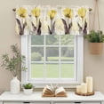 thumbnail image 3 of Yellow Floral Valances for Windows, Rod Pocket Kitchen Valance Curtains - Soft & Washable Small Window Treatment for Living Room, Bathroom, Vintage Butterfly Flowers 54x18inch, 1 Panel, 3 of 9