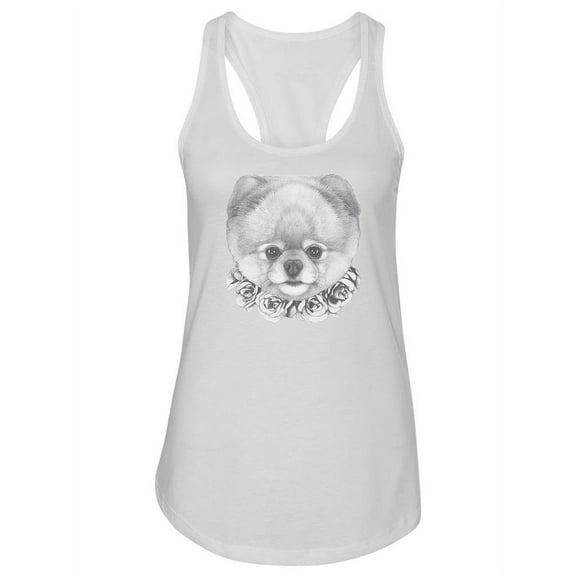 Pomeranian With Roses Tank Women -Image by Shutterstock, Female Small