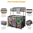 thumbnail image 6 of Yescom Metal Frame 10 Wheels Rolling Mesh Pool Storage Bin XL Double Decker with Noodle Holder, Black, 6 of 9