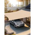thumbnail image 5 of Outdoor Sun Shade Sail 6.5'x10', Khaki Solid Color Patio Beach Shade Canopy Cloth Waterproof, Aesthetics Contemporary Luxury TearResistant & UV Protection Sun Sail for Backyard Garden Deck, 5 of 9