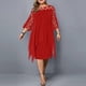 thumbnail image 4 of Plus Size Women Midi Dress Hollow Out Casual Cocktail Dress For Summer Autumn-Yvan, 4 of 5