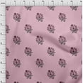 thumbnail image 3 of oneOone Cotton Silk Blush Pink Fabric Leaves & Floral Block Dress Material Fabric Print Fabric By The Yard 42 Inch Wide, 3 of 4