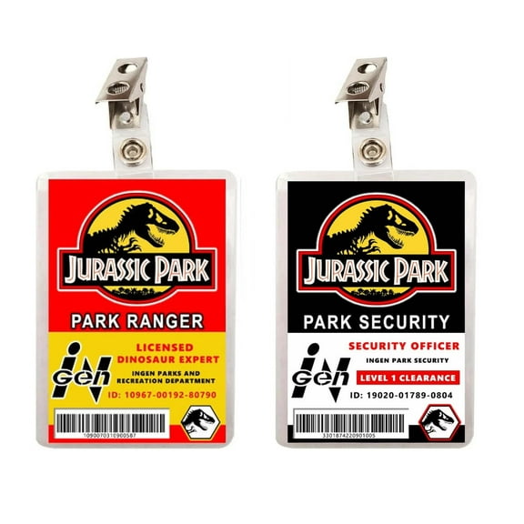 Dinosaur Park Ranger License & Security Set of 2 ID Badges