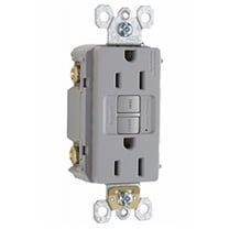 1597GRYCC10 GFCI Receptacle, 15A, Gray