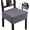 Dark Gray, variant on Set of 6 Waterproof Stretch Chair Seat Covers, Light Blue Jacquard Fabric, Fits 16-20 Inch Cushions, Full Elastic Wrap, Removable & Washable